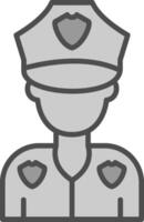 Policeman Line Filled Greyscale Icon Design vector