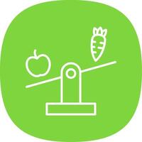 Balanced Diet Line Curve Icon Design vector