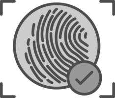 Fingerprint Line Filled Greyscale Icon Design vector