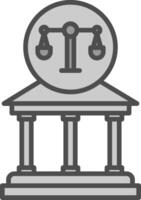 Court Line Filled Greyscale Icon Design vector