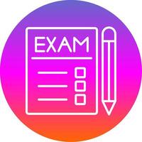 Exams Line Gradient Circle Icon vector