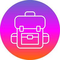 School Satchel Line Gradient Circle Icon vector