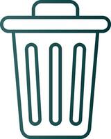 Dustbin Line Gradient Icon vector