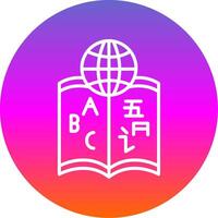 Linguistics Line Gradient Circle Icon vector