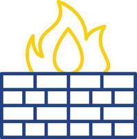 Firewall Line Two Colour Icon Design vector