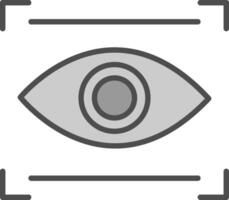 Eye Scan Line Filled Greyscale Icon Design vector