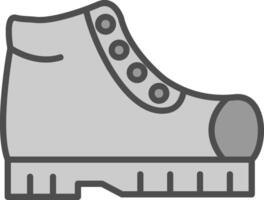 bota línea lleno escala de grises icono diseño vector