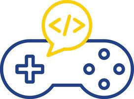 Game Develop Line Two Colour Icon Design vector