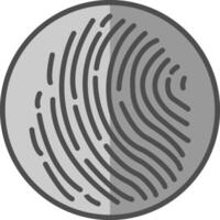 Fingerprint Line Filled Greyscale Icon Design vector