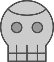 Skull Line Filled Greyscale Icon Design vector