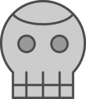 Skull Line Filled Greyscale Icon Design vector