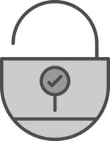 Lock Line Filled Greyscale Icon Design vector