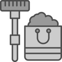 limpieza línea lleno escala de grises icono diseño vector