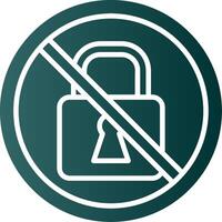 Prohibited Sign Glyph Gradient Icon vector