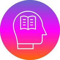 Knowledge Line Gradient Circle Icon vector