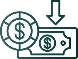 Dollar Line Gradient Icon vector