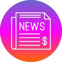 Business NEws Line Gradient Circle Icon vector