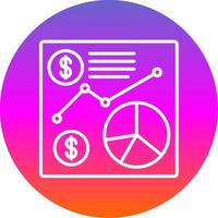 Financial Data Line Gradient Circle Icon vector