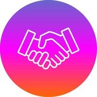 Handshake Line Gradient Circle Icon vector