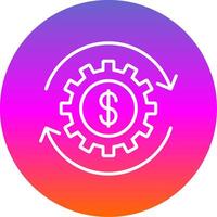 Money Working Line Gradient Circle Icon vector