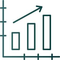 Bar Chart Line Gradient Icon vector