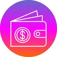 Wallet Line Gradient Circle Icon vector