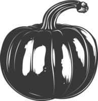 Silhouette pumpkin fruit black color only vector