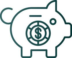 Piggy Bank Line Gradient Icon vector