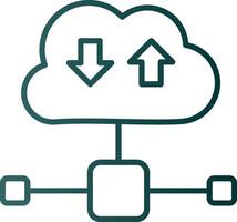 Cloud Line Gradient Icon vector