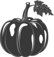 Silhouette pumpkin fruit black color only vector