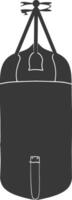 Silhouette punching bag black color only full vector