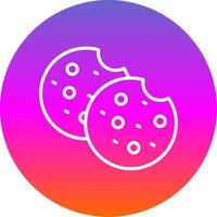 Cookies Line Gradient Circle Icon vector