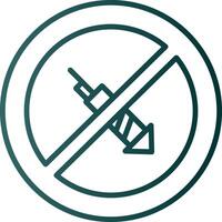 No Firework Line Gradient Icon vector