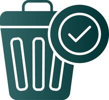 Waste Bin Glyph Gradient Icon vector