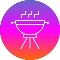 Grill Line Gradient Circle Icon vector