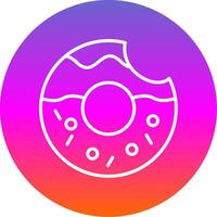 Donut Line Gradient Circle Icon vector