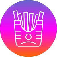 French Fries Line Gradient Circle Icon vector