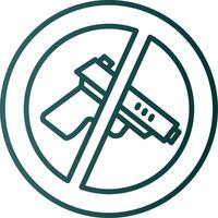 No Gun Line Gradient Icon vector