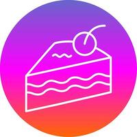 Cake Slice Line Gradient Circle Icon vector