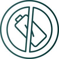 No Battery Line Gradient Icon vector