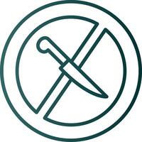 No Knife Line Gradient Icon vector