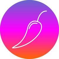 Chilli Line Gradient Circle Icon vector