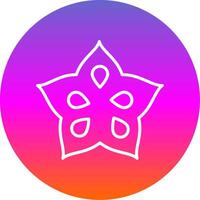 Star Fruit Line Gradient Circle Icon vector