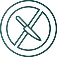 No Knife Line Gradient Icon vector