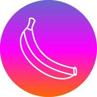 plátano línea degradado circulo icono vector