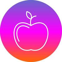 manzana línea degradado circulo icono vector