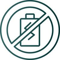 No Battery Line Gradient Icon vector