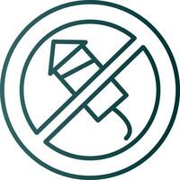 No Firework Line Gradient Icon vector