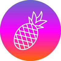 Pineapple Line Gradient Circle Icon vector