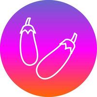 Eggplant Line Gradient Circle Icon vector